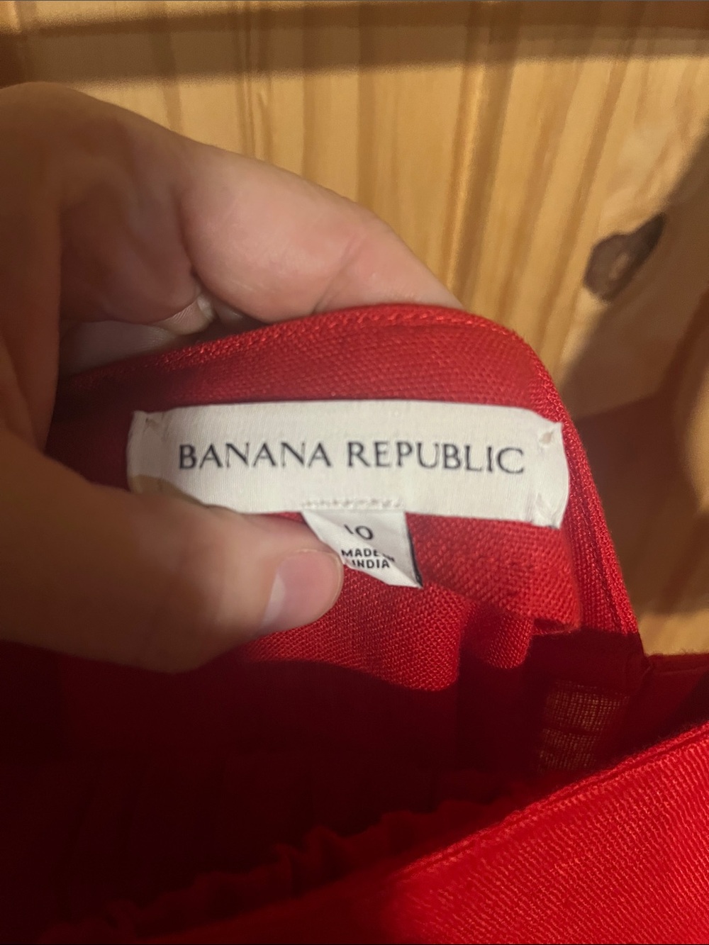 Banana Republic square-neck Red linen Midi Dress - Picture 2 of 5